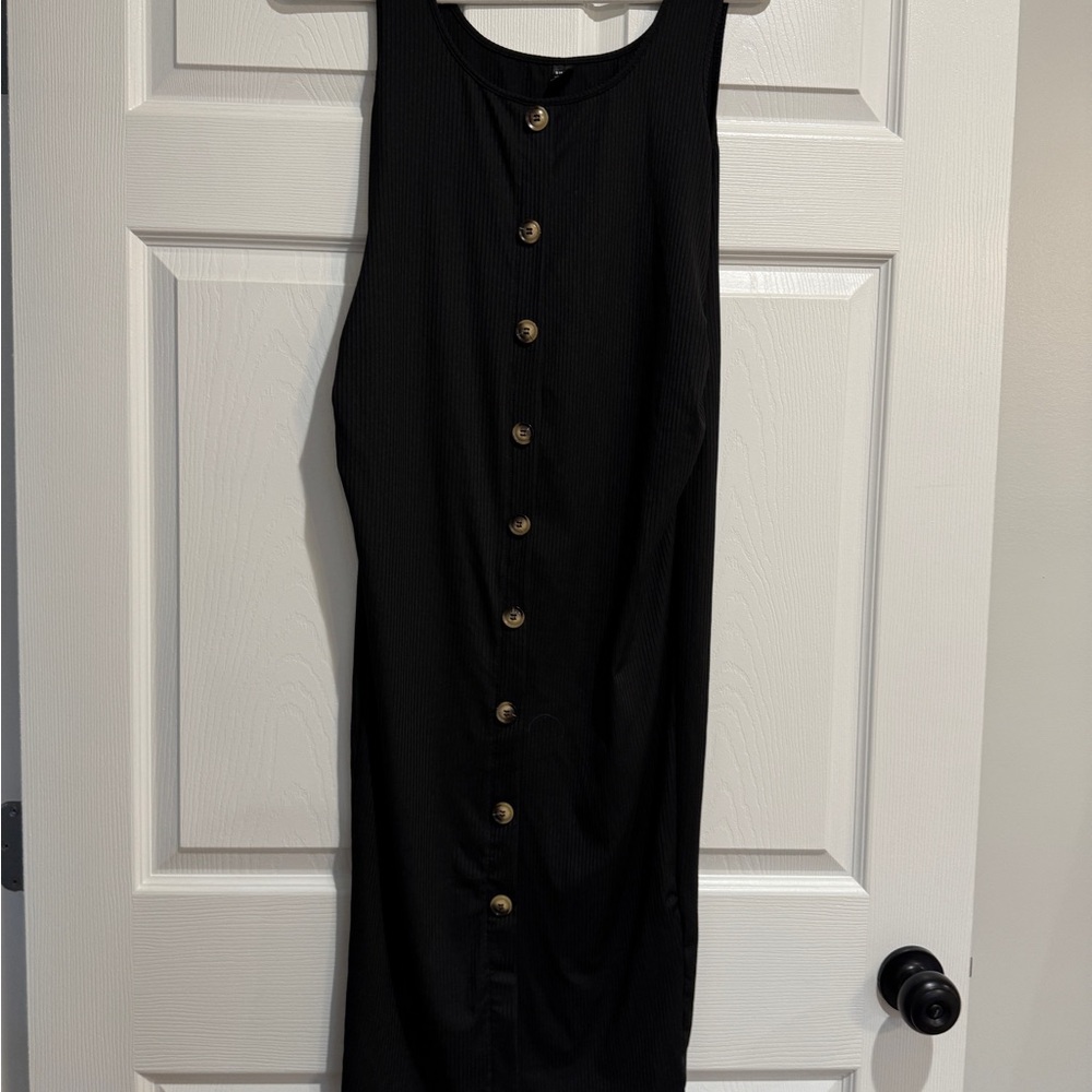 Maternity: Black Button-Down Dress